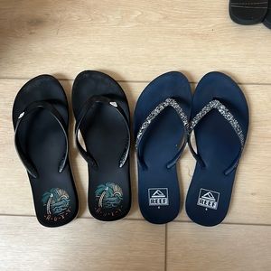 Roxy & reef flip flops size 6